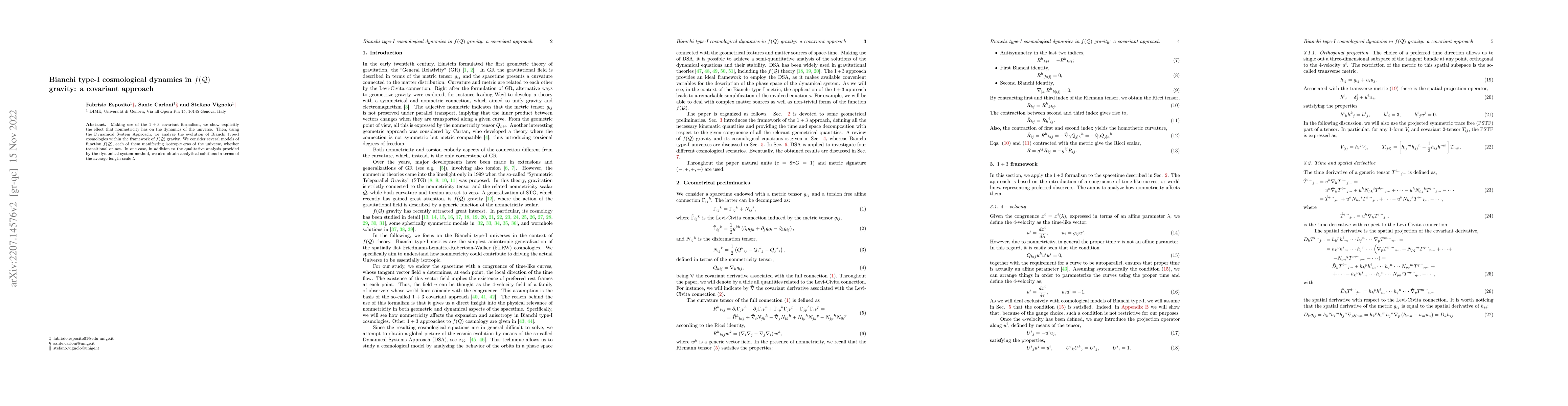 Thumbnail for Bianchi type-I cosmological dynamics in $f(\mathcal{Q})$ gravity: a
  covariant approach