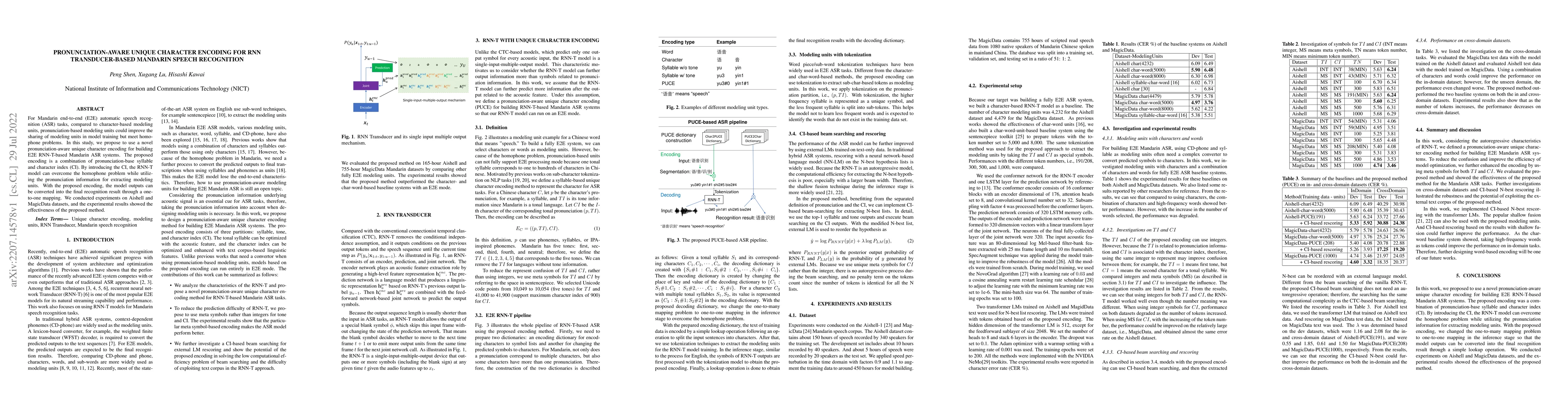Thumbnail for Pronunciation-aware unique character encoding for RNN Transducer-based
  Mandarin speech recognition