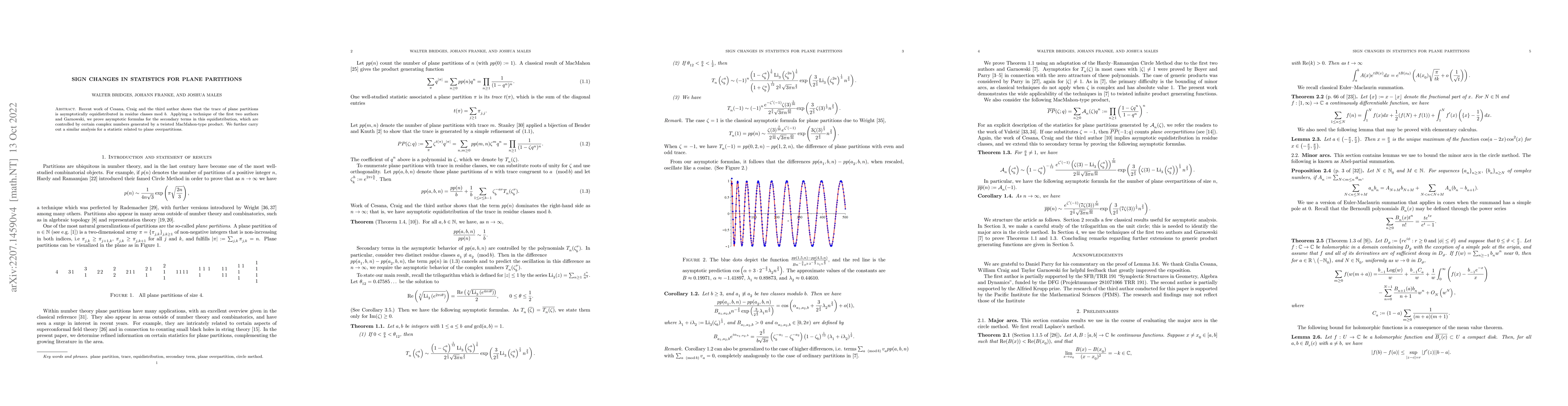 Thumbnail for Sign changes in statistics for plane partitions