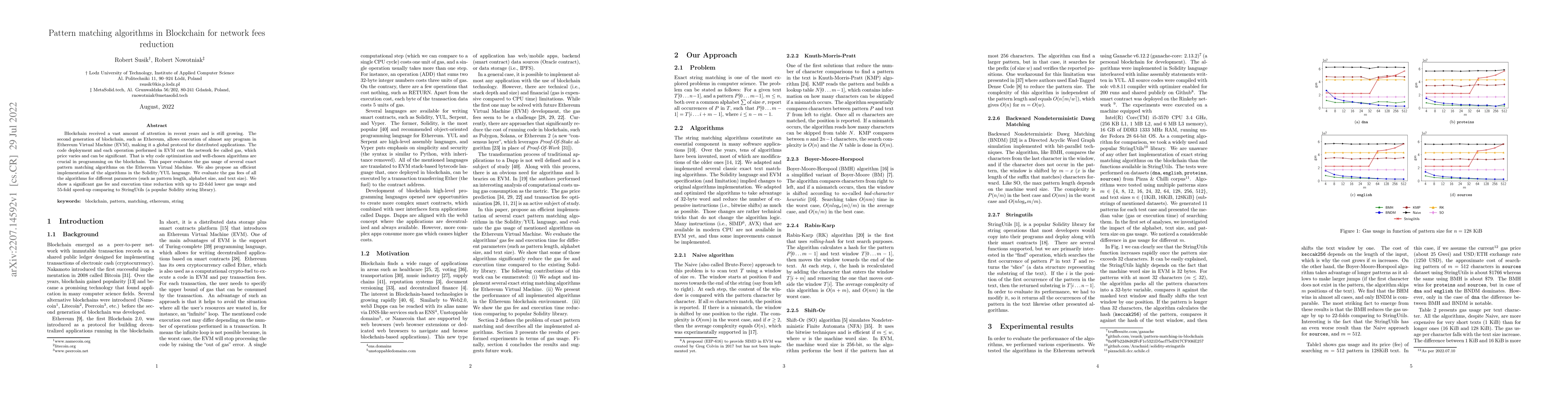 Thumbnail for Pattern matching algorithms in Blockchain for network fees reduction
