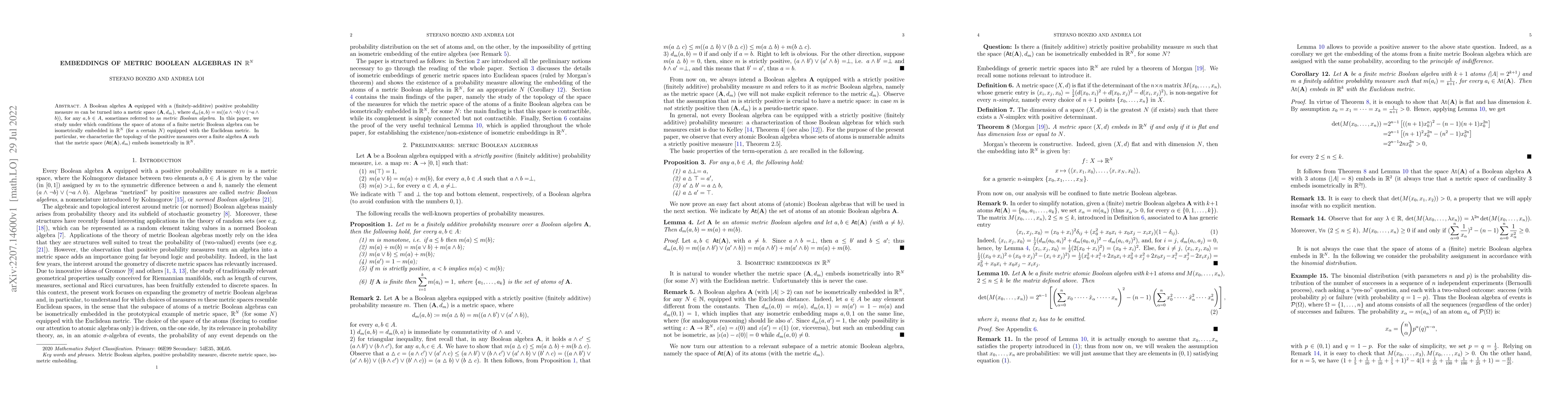 Thumbnail for Embeddings of metric Boolean algebras in $\mathbb{R}^{N}$
