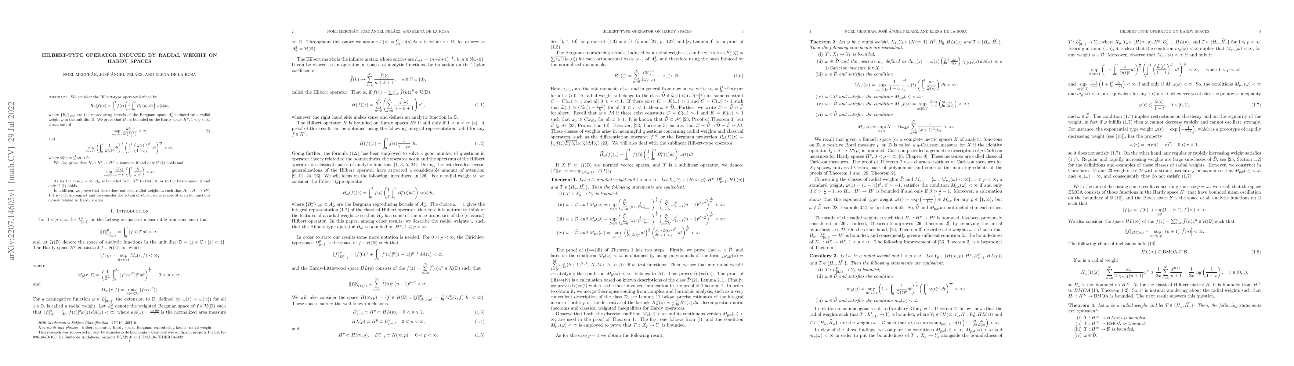 Thumbnail for Hilbert-type operator induced by radial weight on Hardy spaces