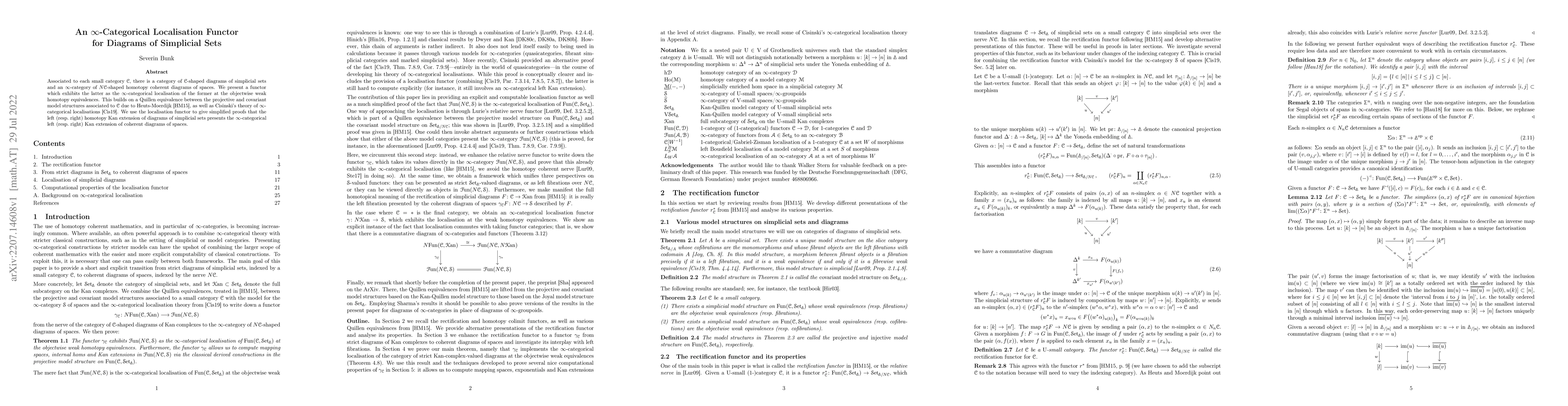 Thumbnail for An $\infty$-categorical localisation functor for diagrams of simplicial
  sets