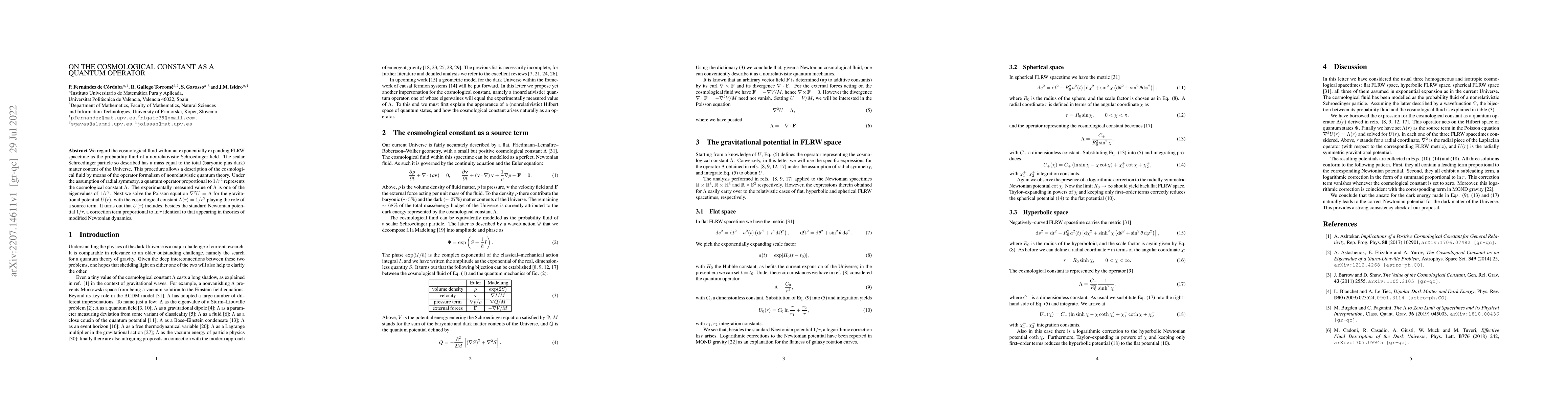 Thumbnail for On the cosmological constant as a quantum operator