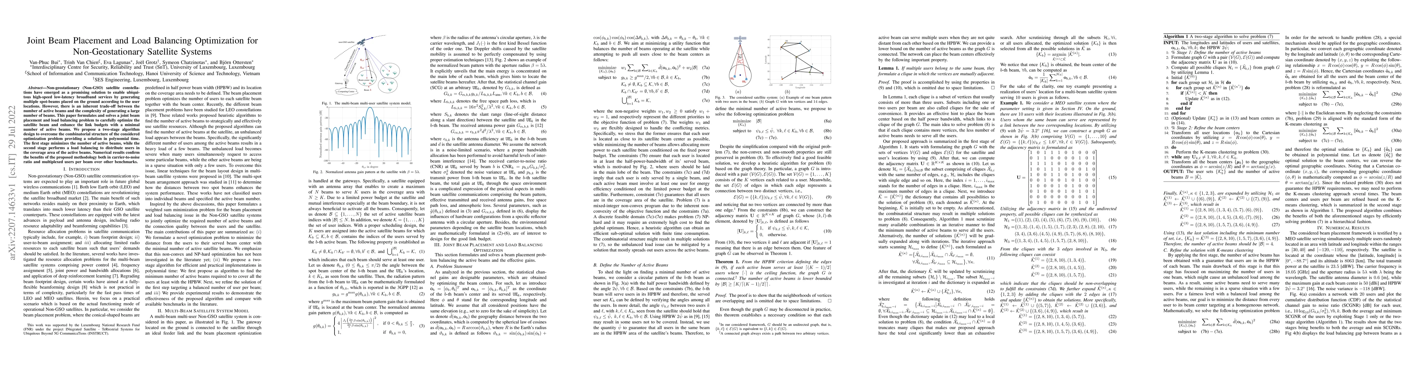 Thumbnail for Joint Beam Placement and Load Balancing Optimization for
  Non-Geostationary Satellite Systems