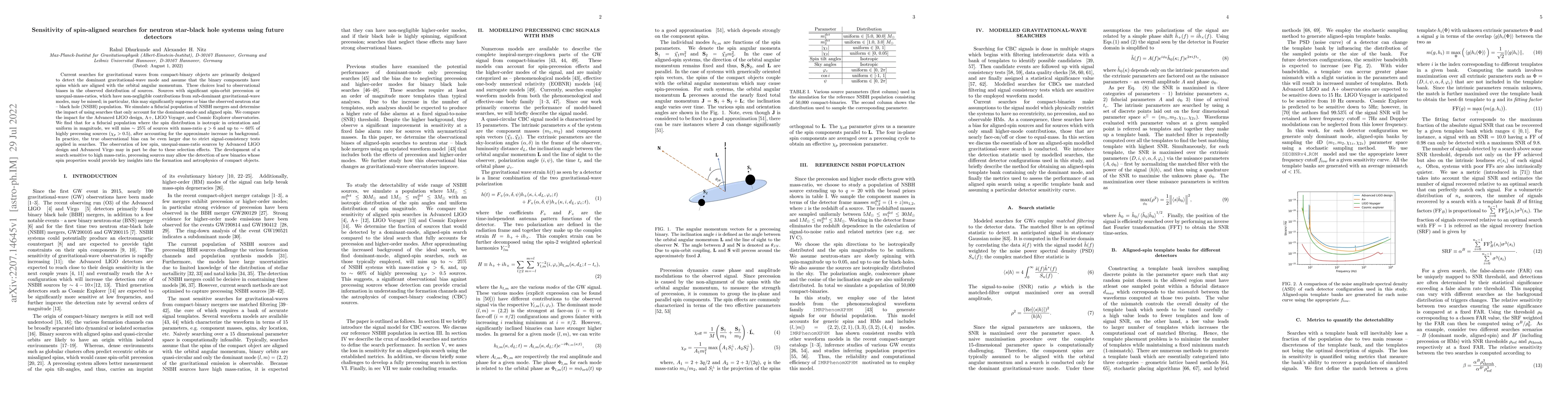 Thumbnail for Sensitivity of spin-aligned searches for neutron star-black hole systems
  using future detectors