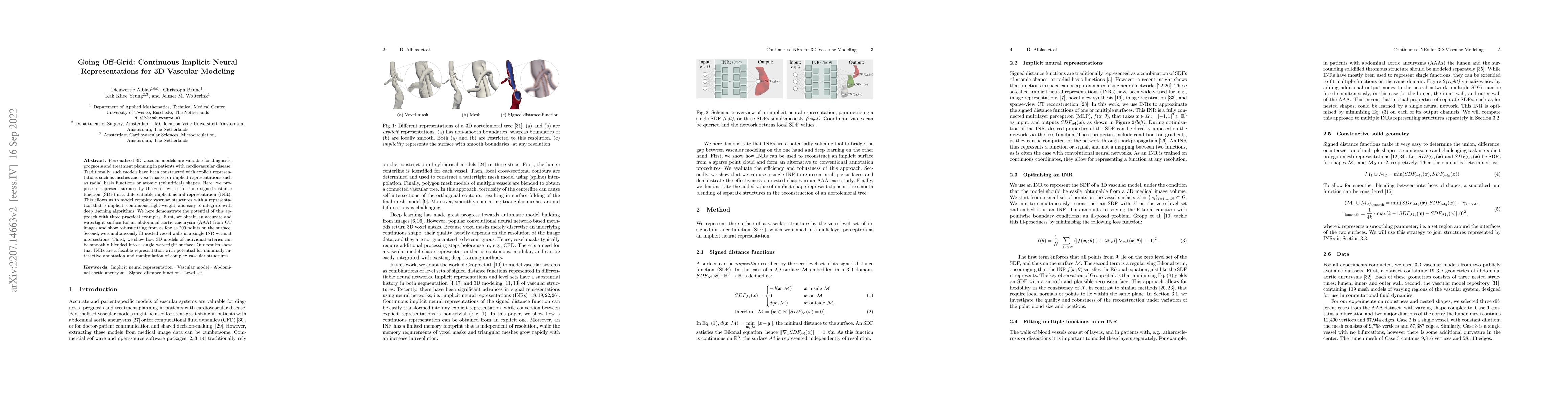 Thumbnail for Going Off-Grid: Continuous Implicit Neural Representations for 3D
  Vascular Modeling