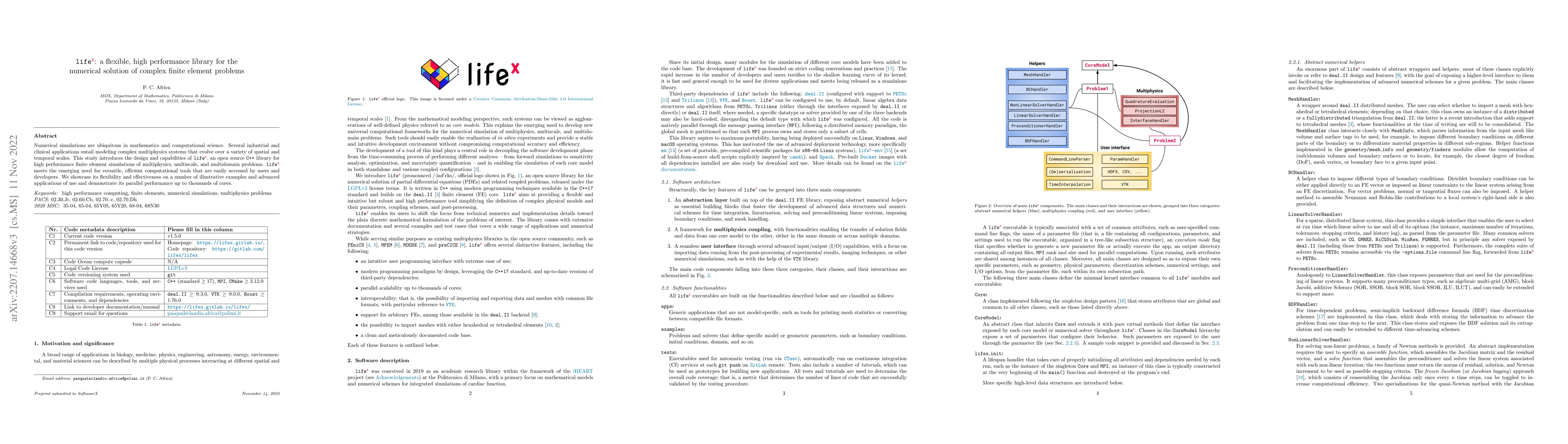 Thumbnail for lifex: a flexible, high performance library for the numerical solution
  of complex finite element problems