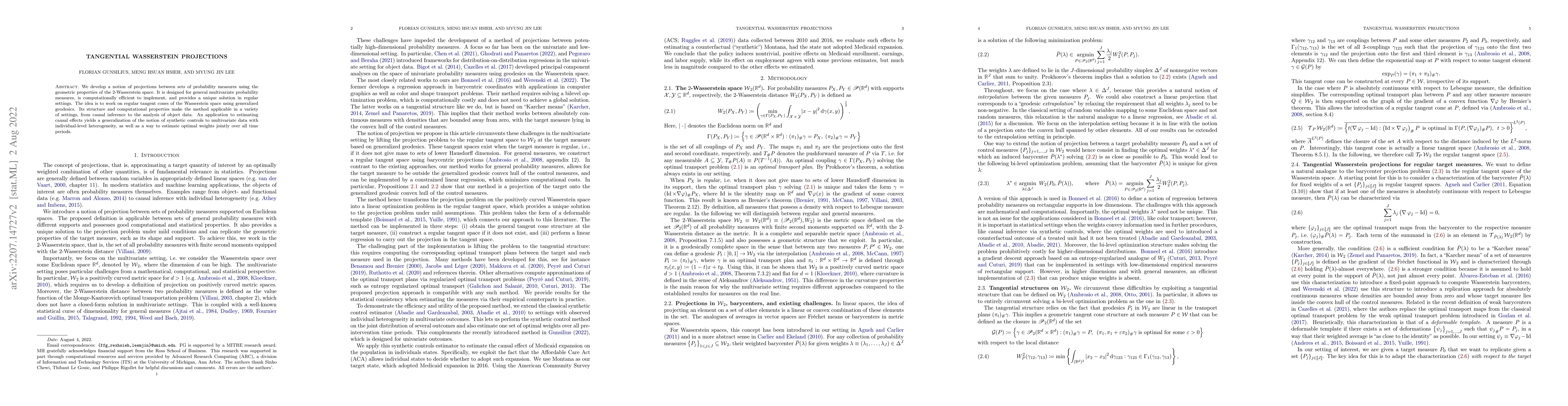 Thumbnail for Tangential Wasserstein Projections