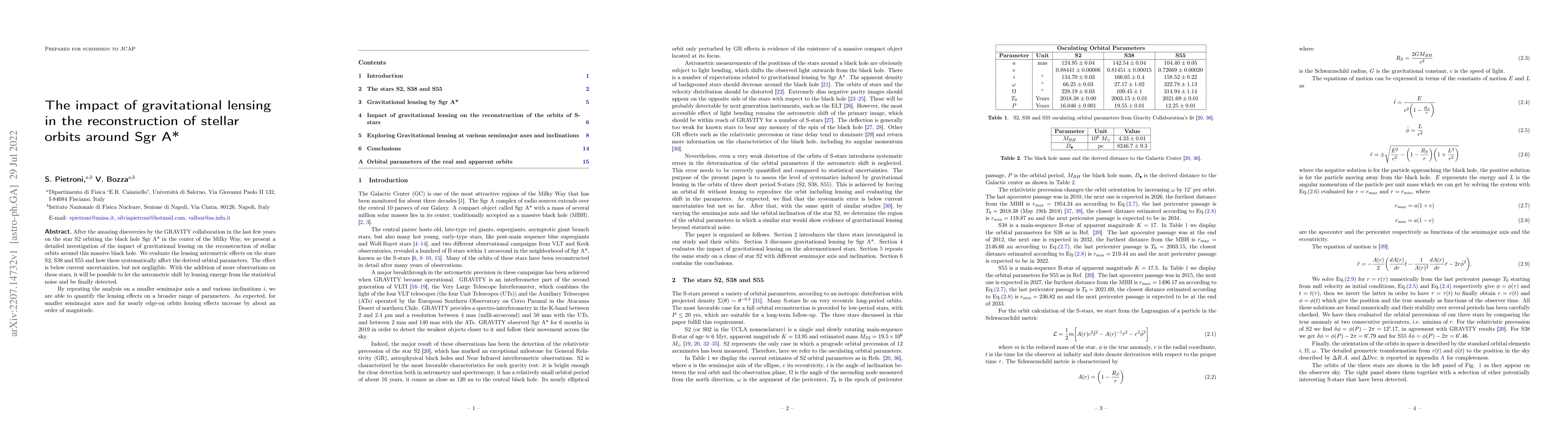 Thumbnail for The impact of gravitational lensing in the reconstruction of stellar
  orbits around Sgr A*