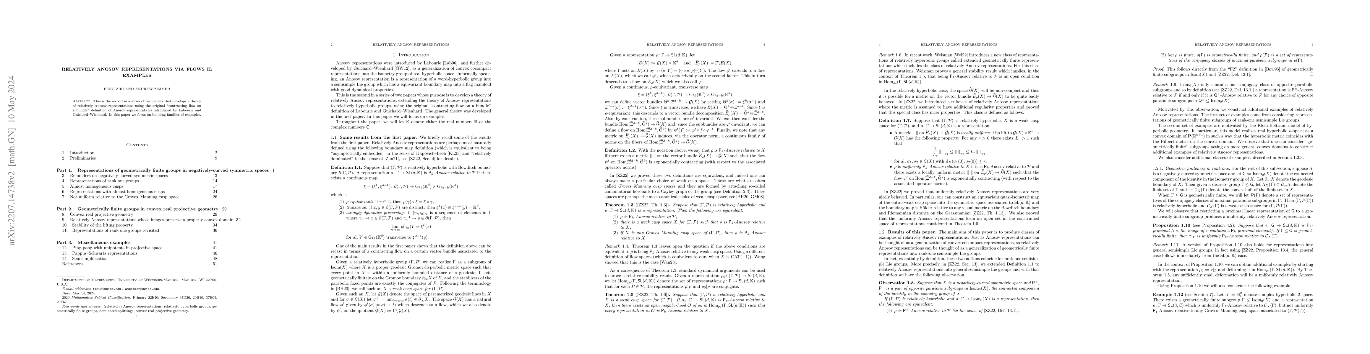 Thumbnail for Relatively Anosov representations via flows II: examples