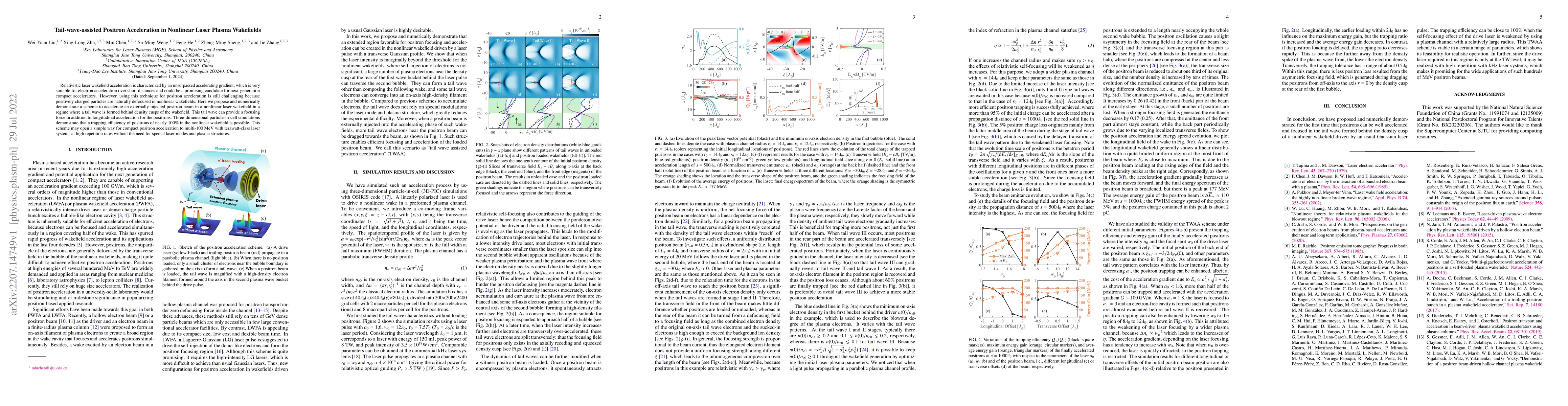 Thumbnail for Tail-wave-assisted Positron Acceleration in Nonlinear Laser Plasma
  Wakefields