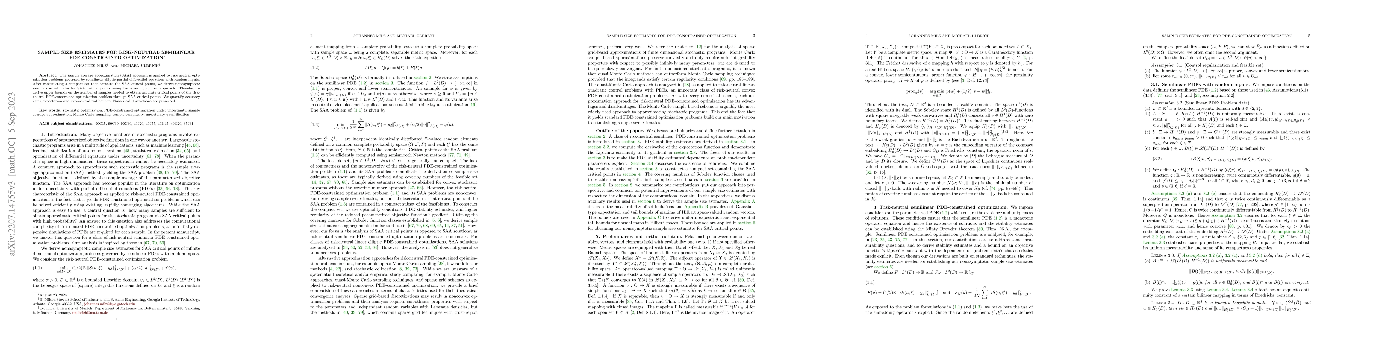 Thumbnail for Sample Size Estimates for Risk-Neutral Semilinear PDE-Constrained
  Optimization