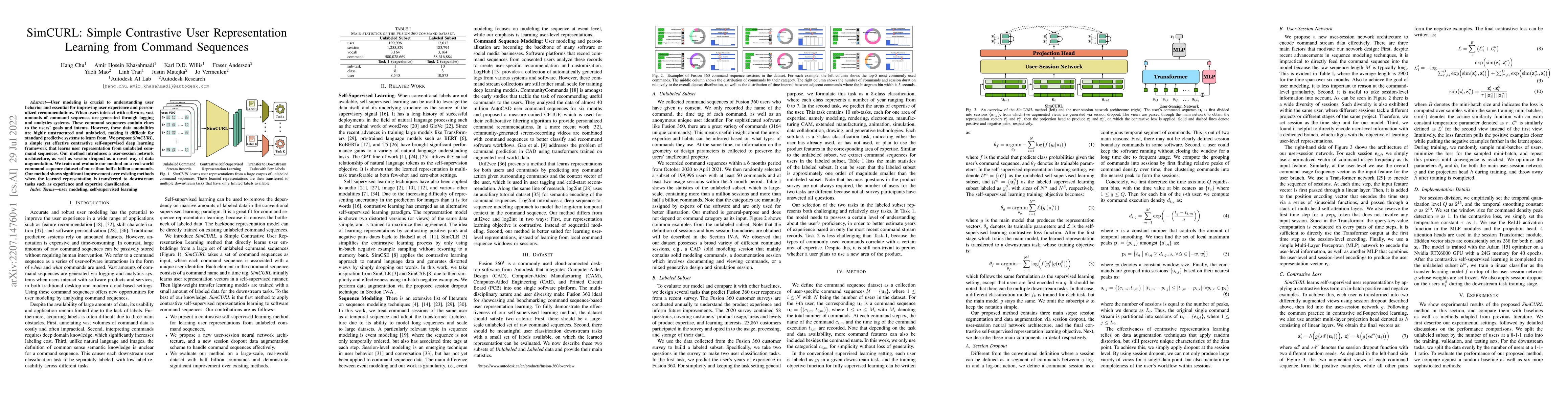 Thumbnail for SimCURL: Simple Contrastive User Representation Learning from Command
  Sequences
