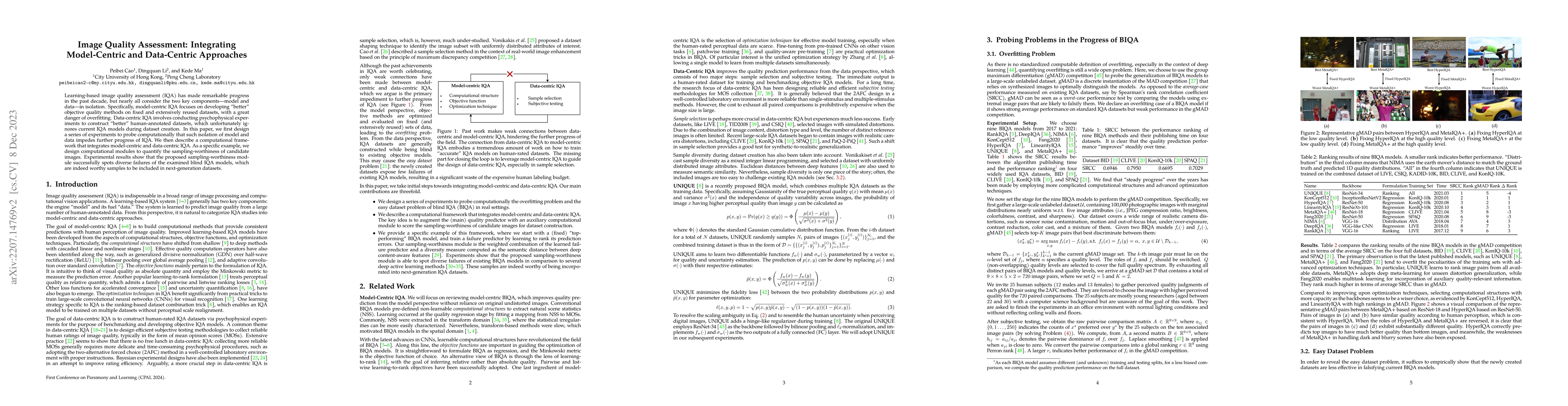 Thumbnail for Image Quality Assessment: Integrating Model-Centric and Data-Centric
  Approaches