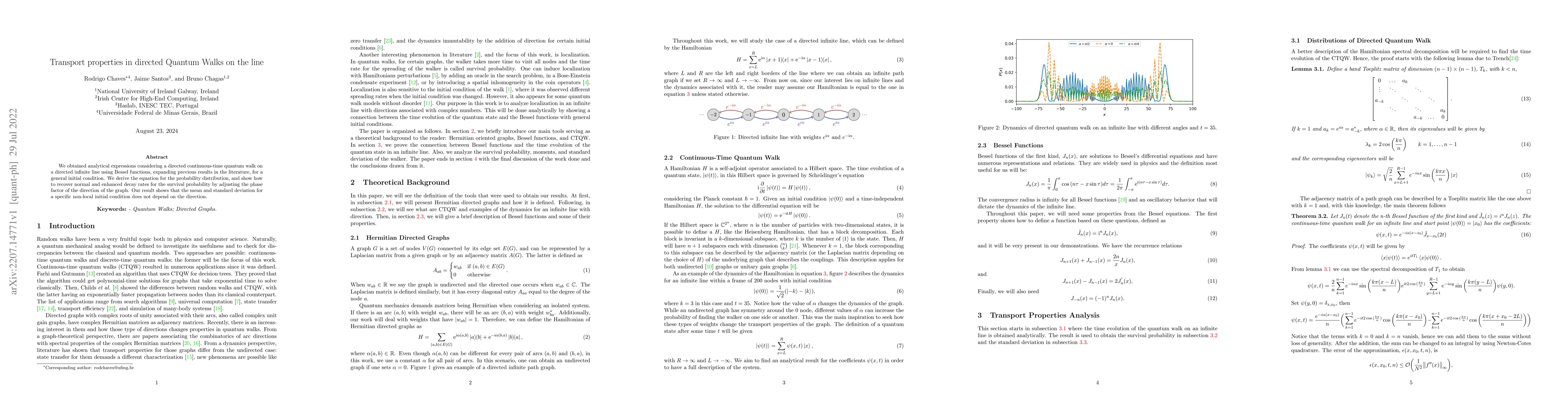 Thumbnail for Transport properties in directed Quantum Walks on the line