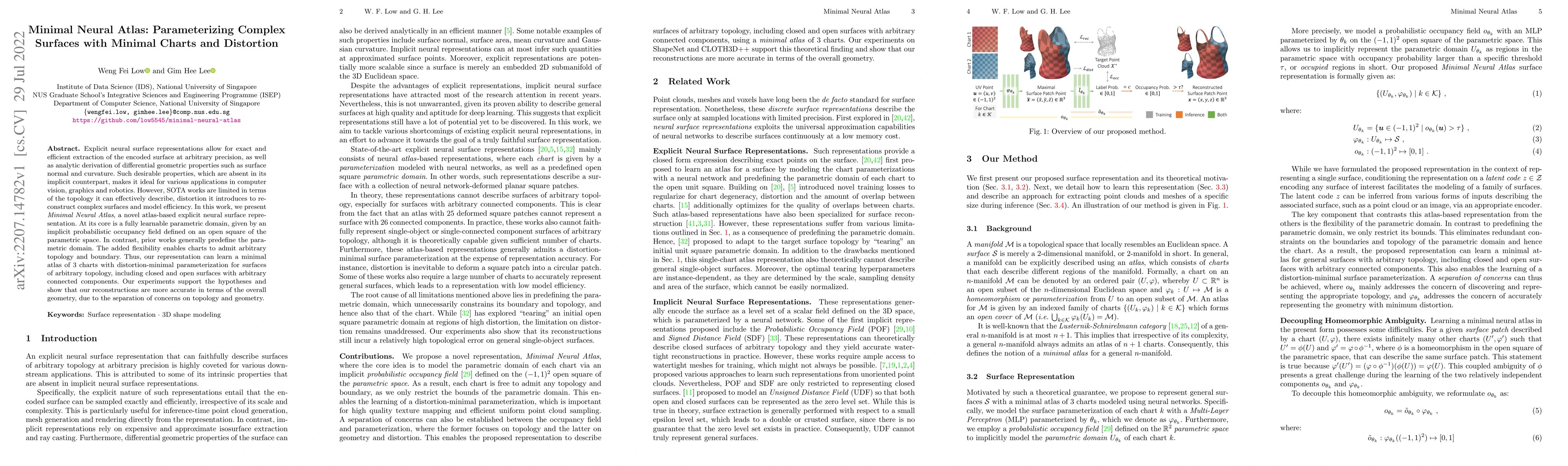 Thumbnail for Minimal Neural Atlas: Parameterizing Complex Surfaces with Minimal
  Charts and Distortion