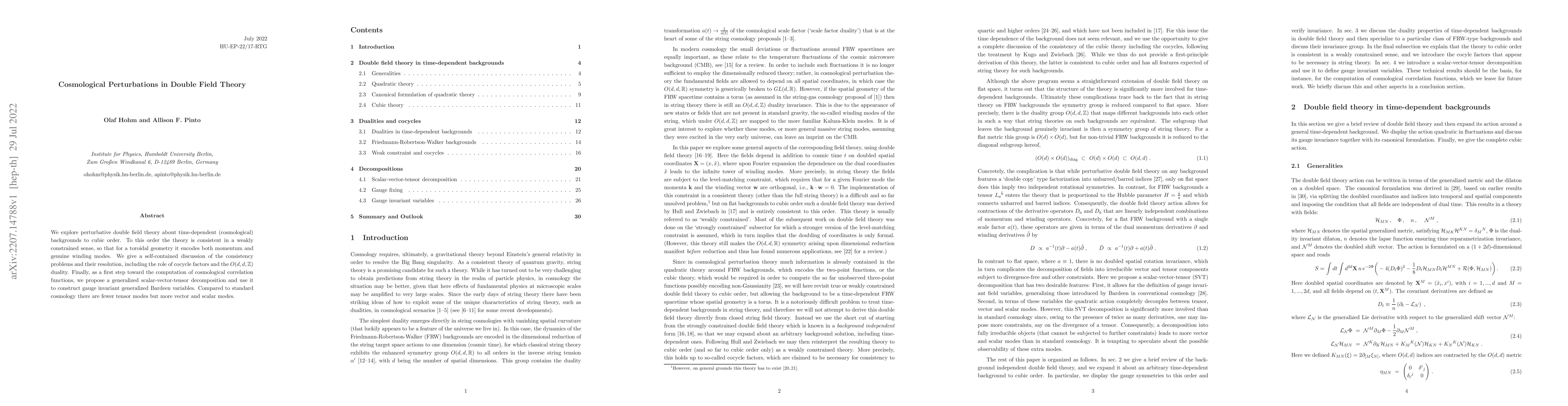 Thumbnail for Cosmological Perturbations in Double Field Theory