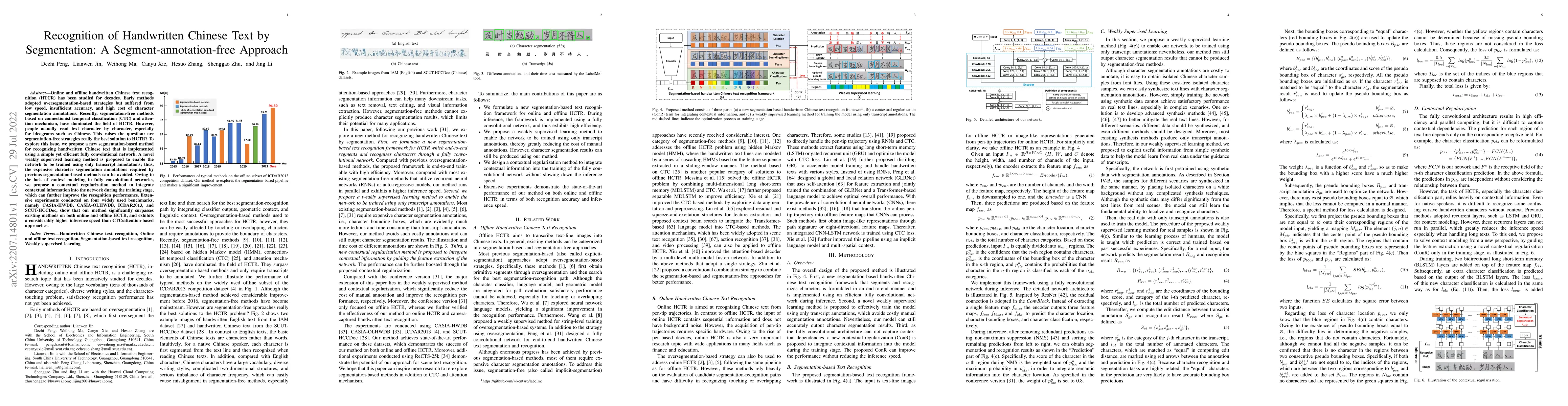 Thumbnail for Recognition of Handwritten Chinese Text by Segmentation: A
  Segment-annotation-free Approach
