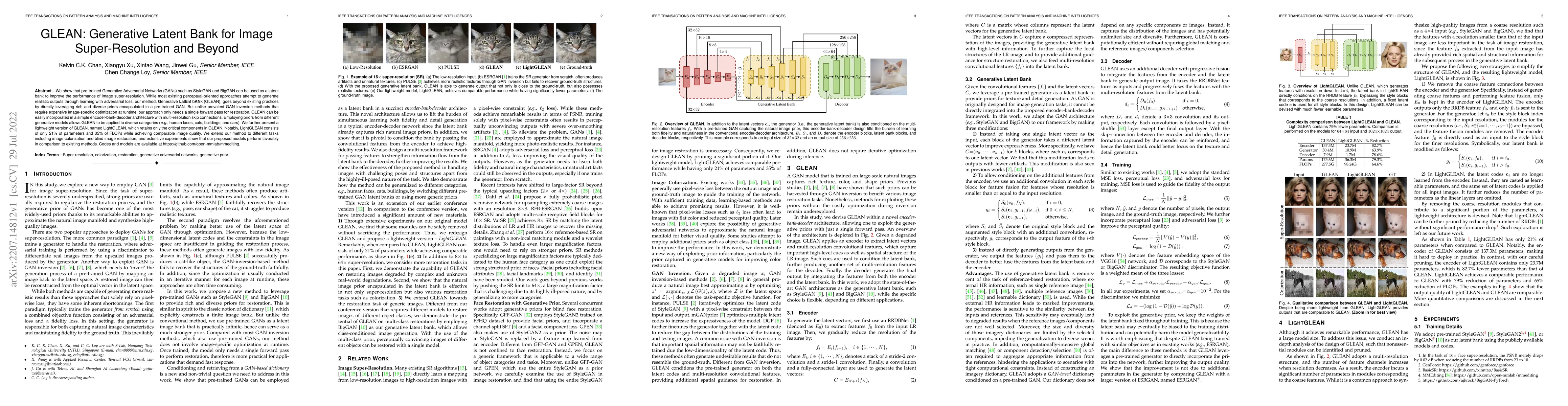 Thumbnail for GLEAN: Generative Latent Bank for Image Super-Resolution and Beyond