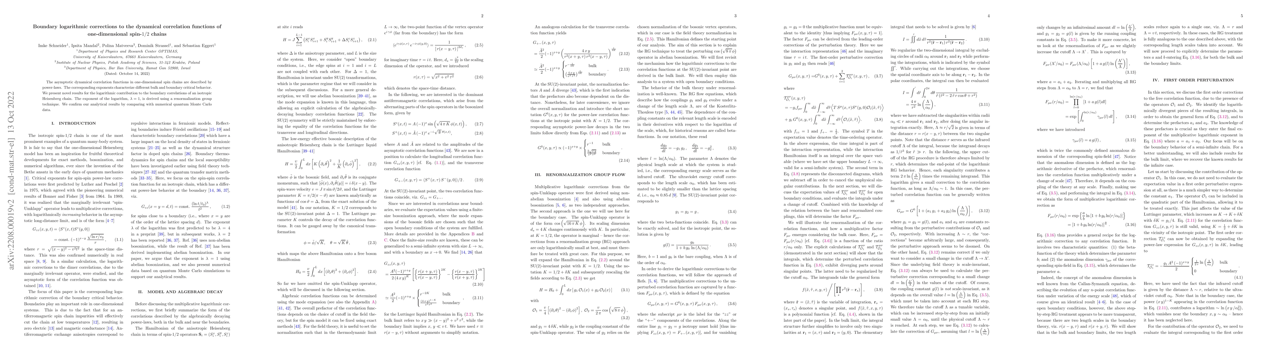 Thumbnail for Boundary logarithmic corrections to the dynamical correlation functions
  of one-dimensional spin-1/2 chains