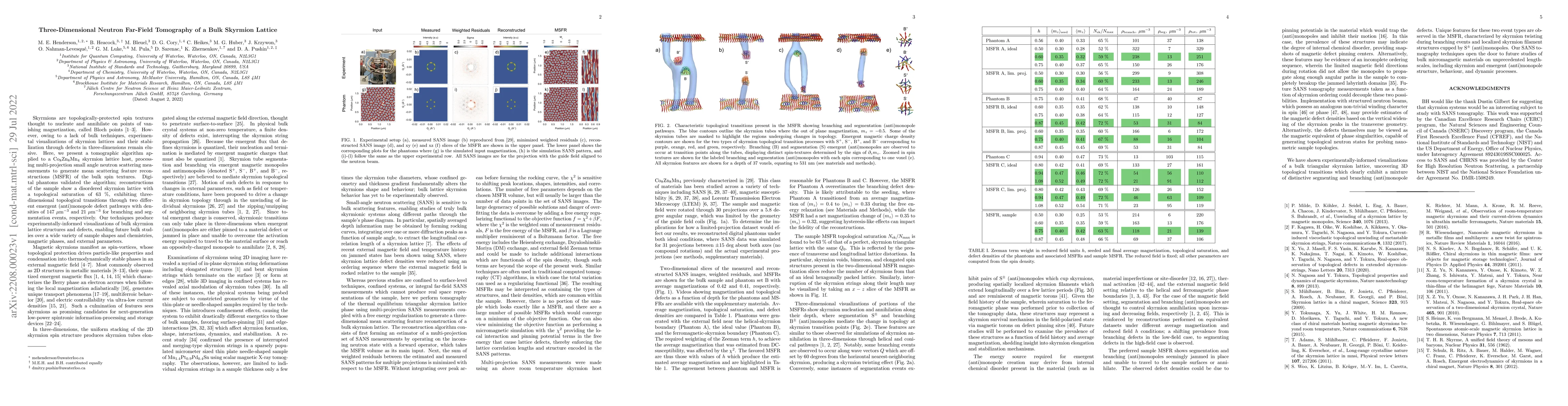 Thumbnail for Three-Dimensional Neutron Far-Field Tomography of a Bulk Skyrmion
  Lattice