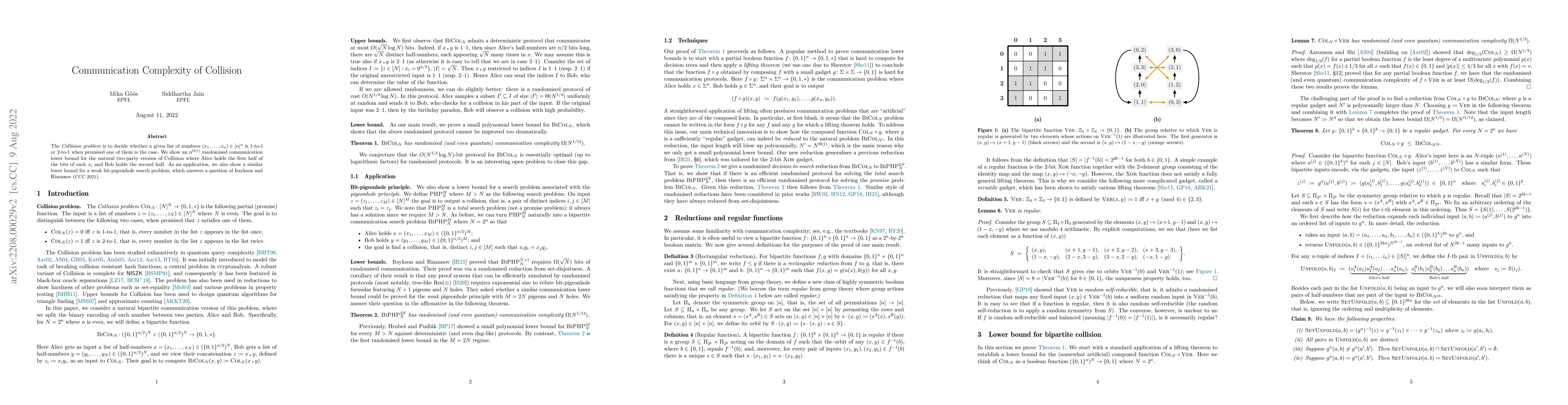 Thumbnail for Communication Complexity of Collision