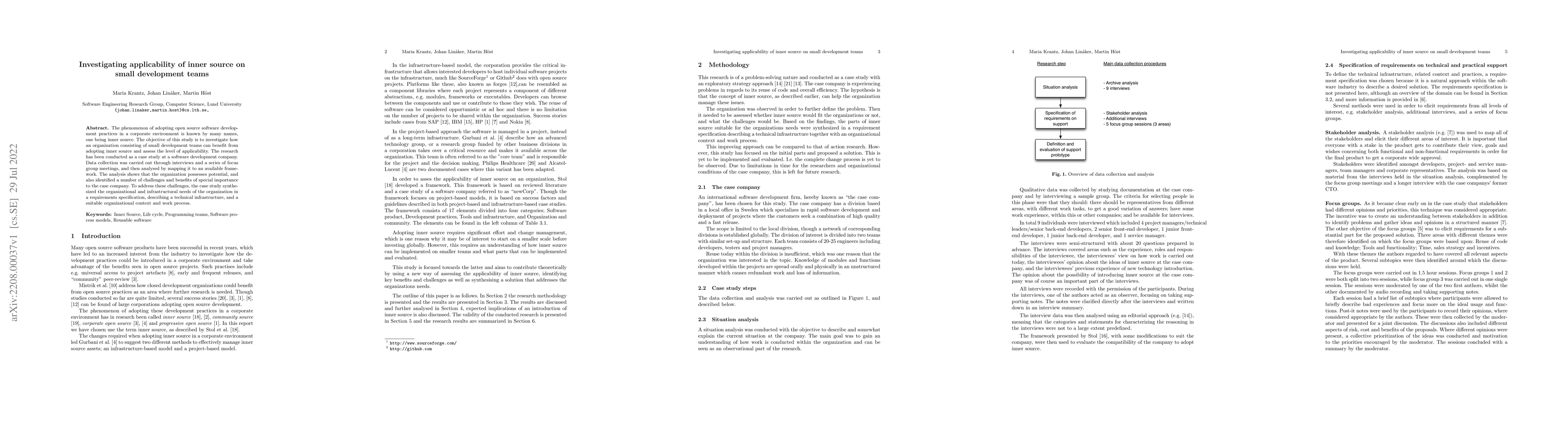Thumbnail for On infrastructure for facilitation of inner source in small development
  teams