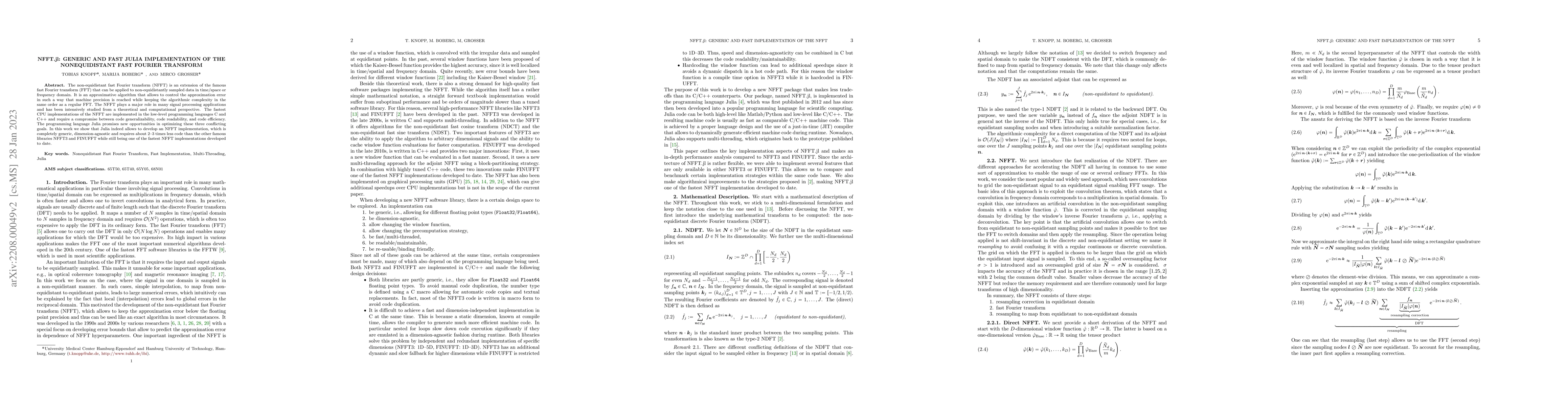 Thumbnail for NFFT.jl: Generic and Fast Julia Implementation of the Nonequidistant
  Fast Fourier Transform