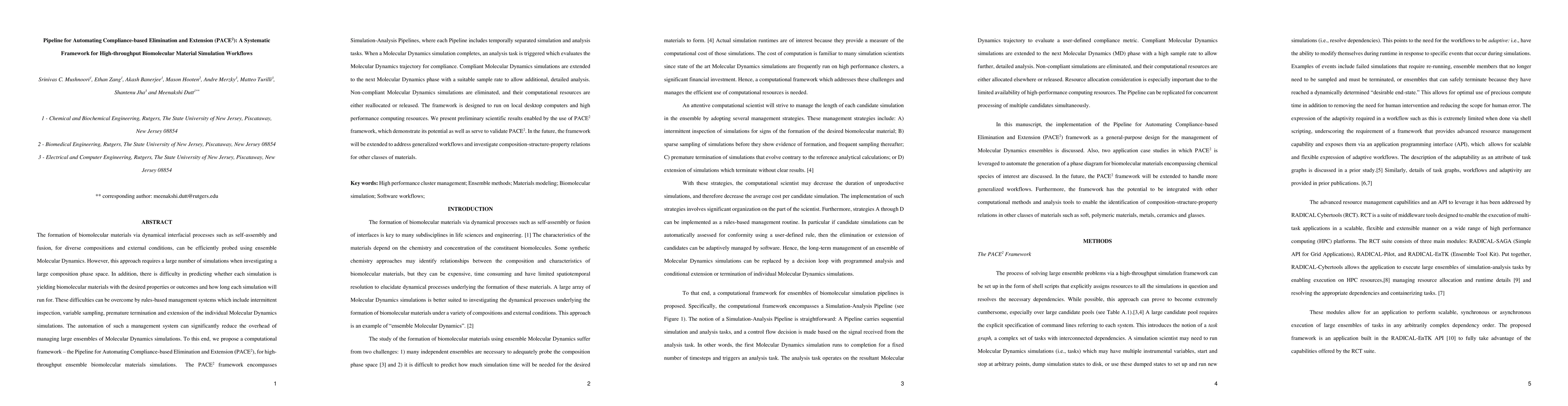 Thumbnail for Pipeline for Automating Compliance-based Elimination and Extension
  (PACE2): A Systematic Framework for High-throughput Biomolecular Material
  Simulation Workflows