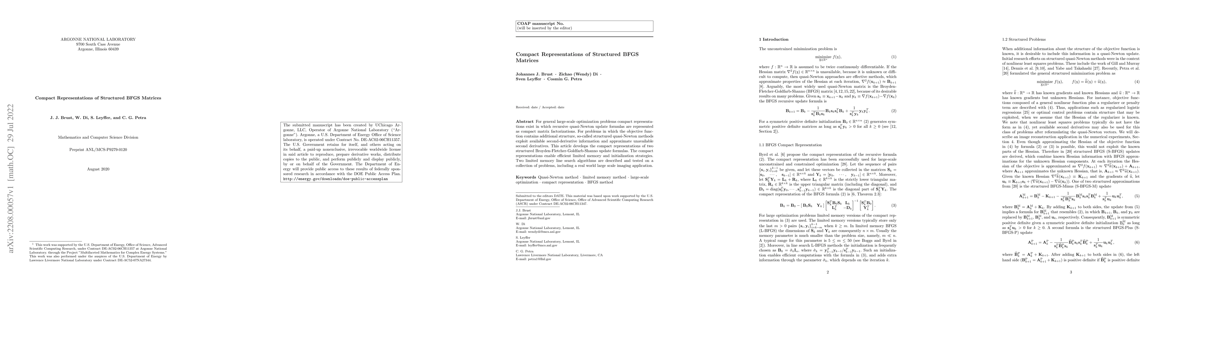 Thumbnail for Compact representations of structured BFGS matrices