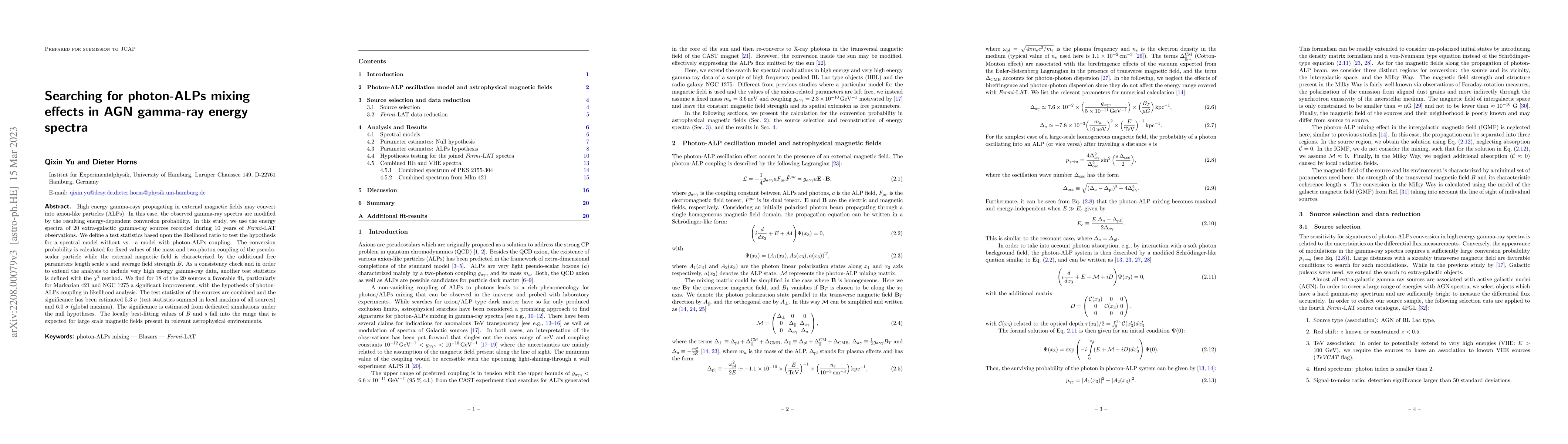 Thumbnail for Searching for photon-ALPs mixing effects in AGN gamma-ray energy spectra