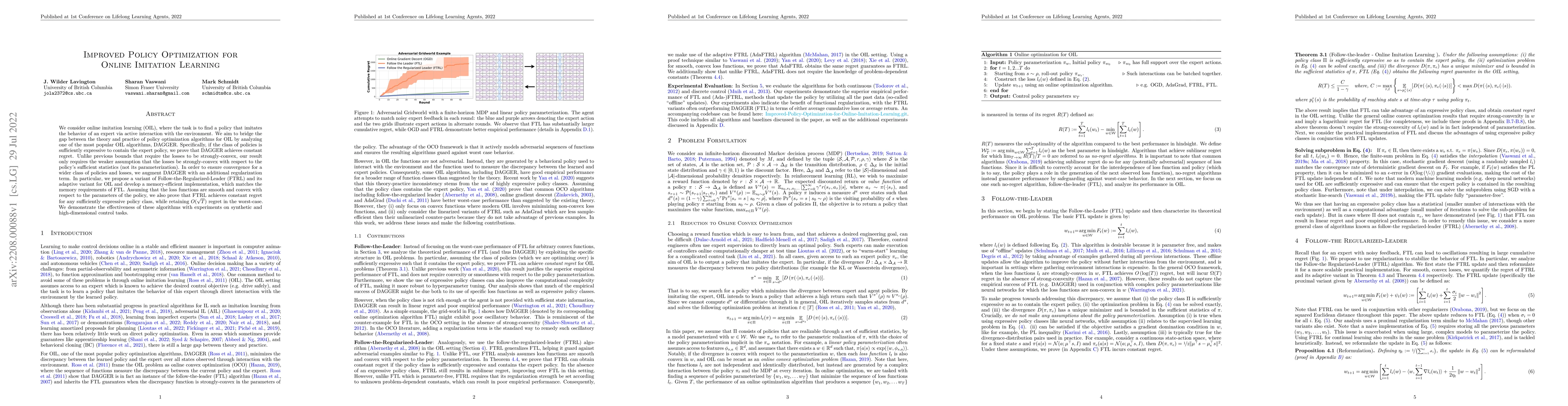 Thumbnail for Improved Policy Optimization for Online Imitation Learning