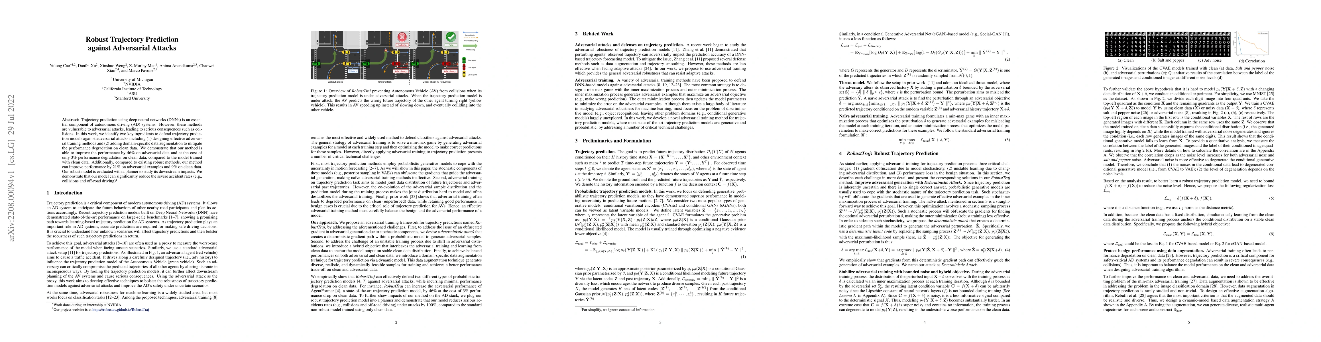 Thumbnail for Robust Trajectory Prediction against Adversarial Attacks