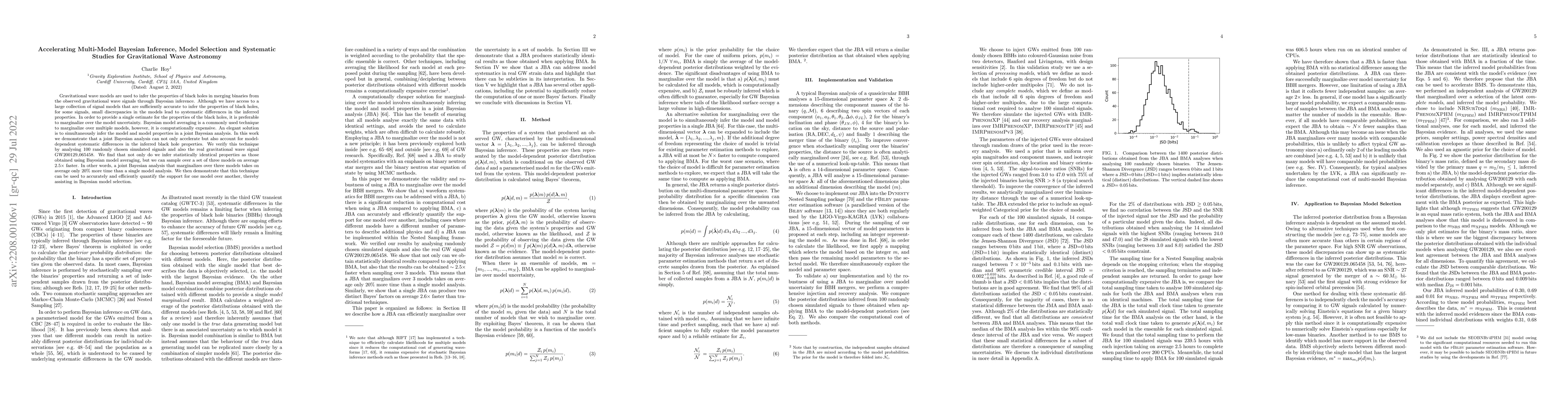 Thumbnail for Accelerating Multi-Model Bayesian Inference, Model Selection and
  Systematic Studies for Gravitational Wave Astronomy