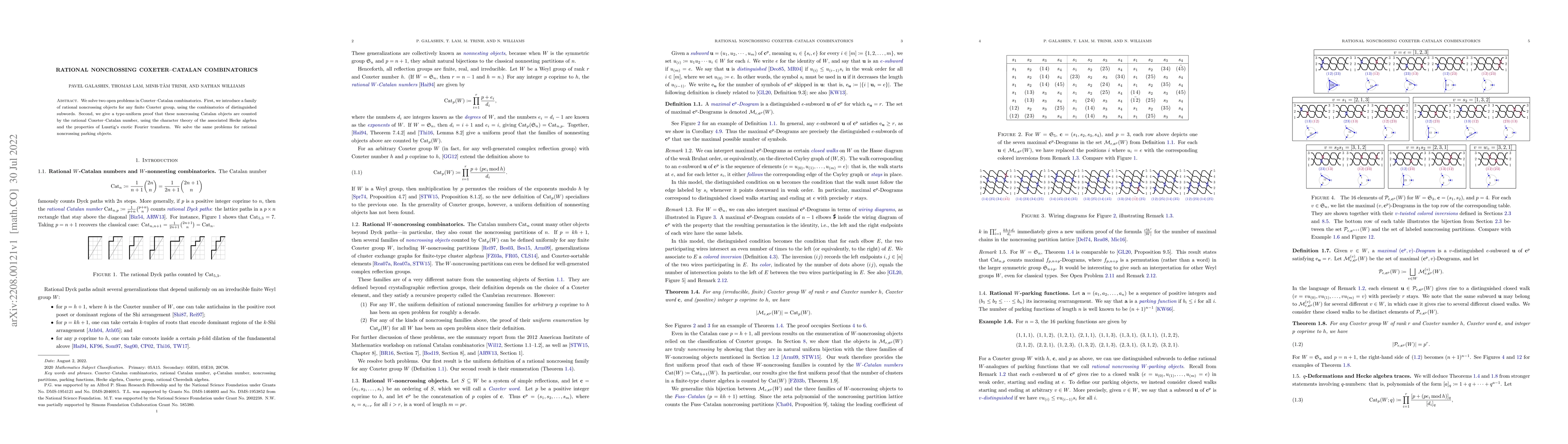 Thumbnail for Rational Noncrossing Coxeter-Catalan Combinatorics