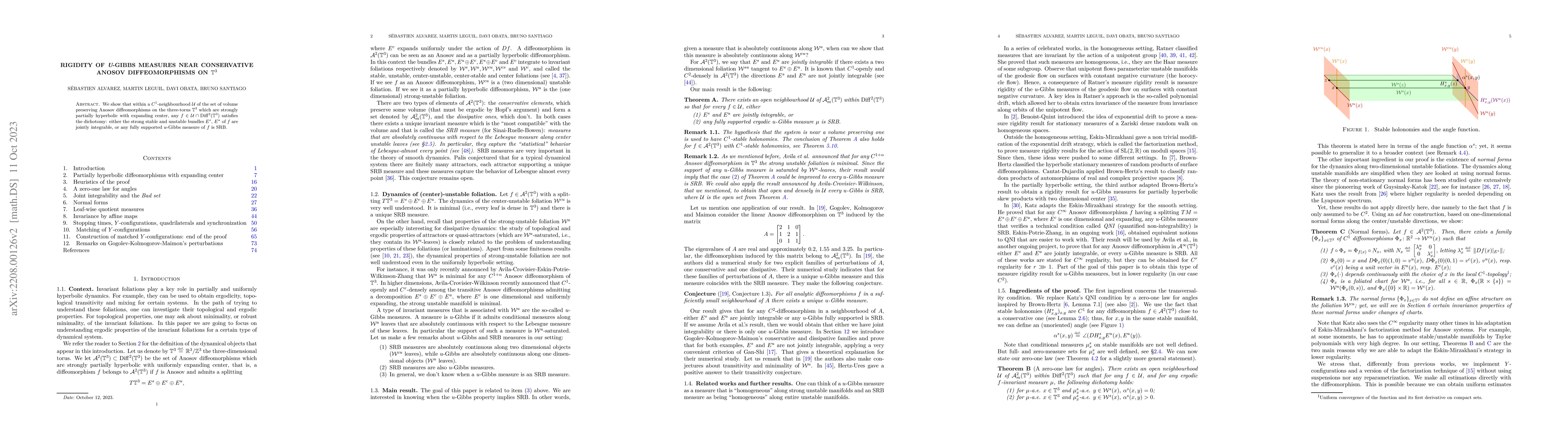 Thumbnail for Rigidity of $\mathbf{\textit{U}}$-Gibbs measures near conservative
  Anosov diffeomorphisms on $\mathbb{T}^3$