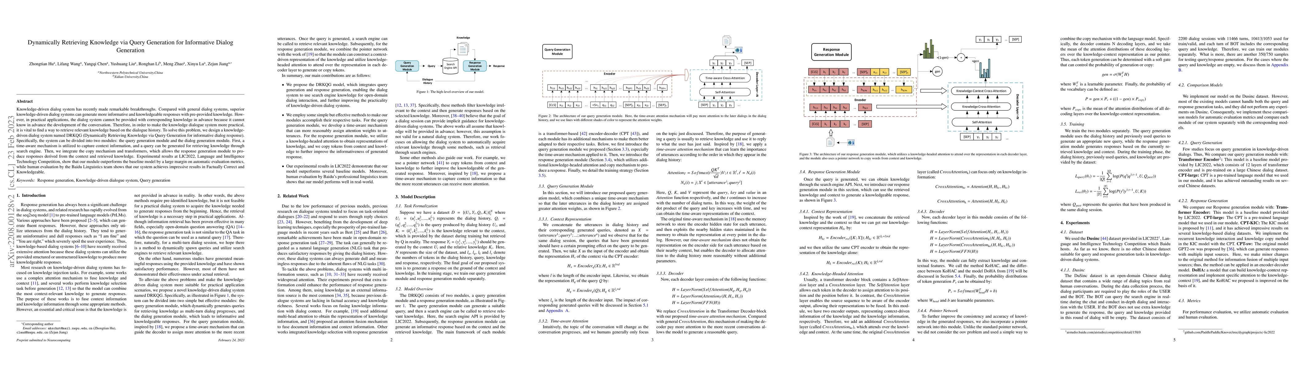 Thumbnail for Dynamically Retrieving Knowledge via Query Generation for Informative
  Dialogue Generation