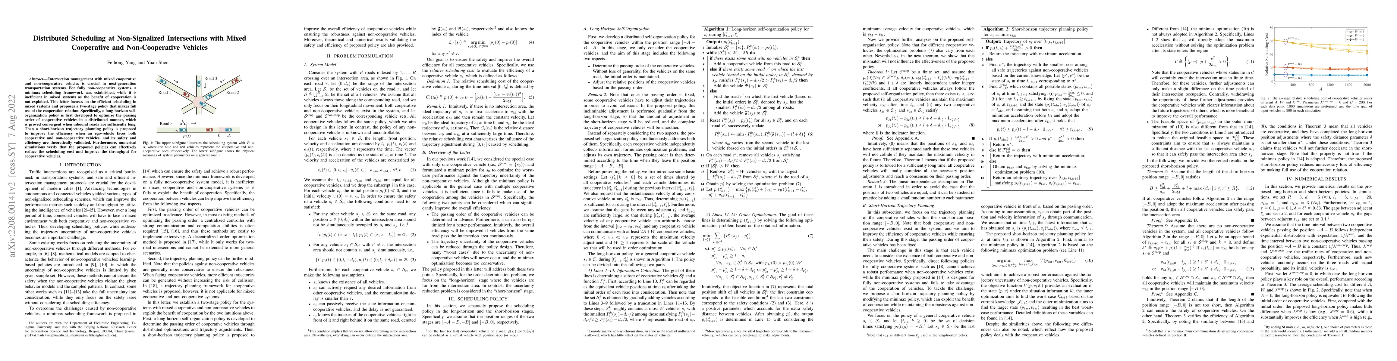 Thumbnail for Distributed Scheduling at Non-Signalized Intersections with Mixed
  Cooperative and Non-Cooperative Vehicles