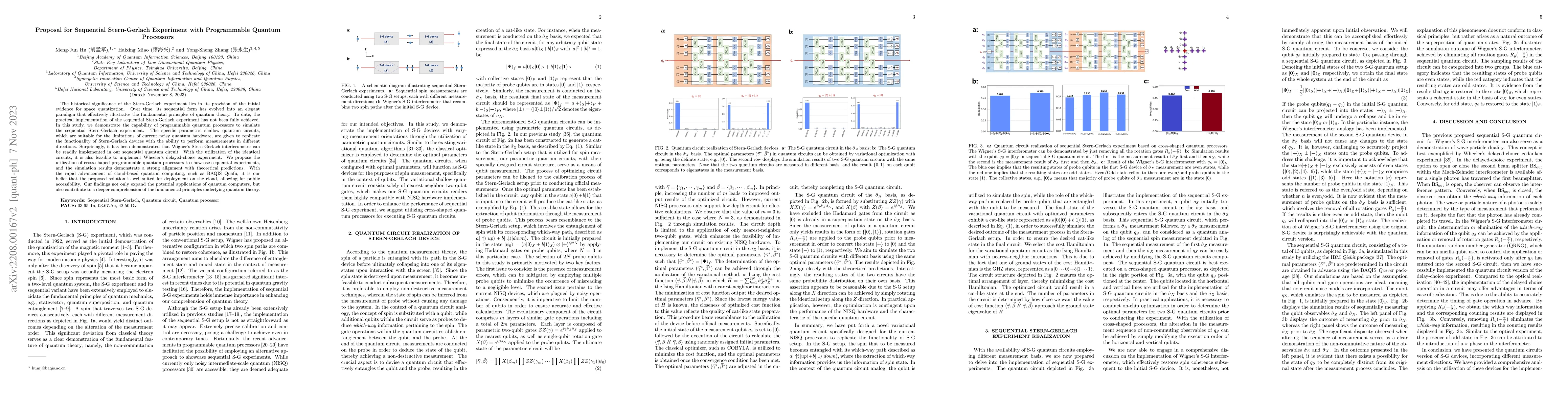 Thumbnail for Proposal for Sequential Stern-Gerlach Experiment with Programmable
  Quantum Processors
