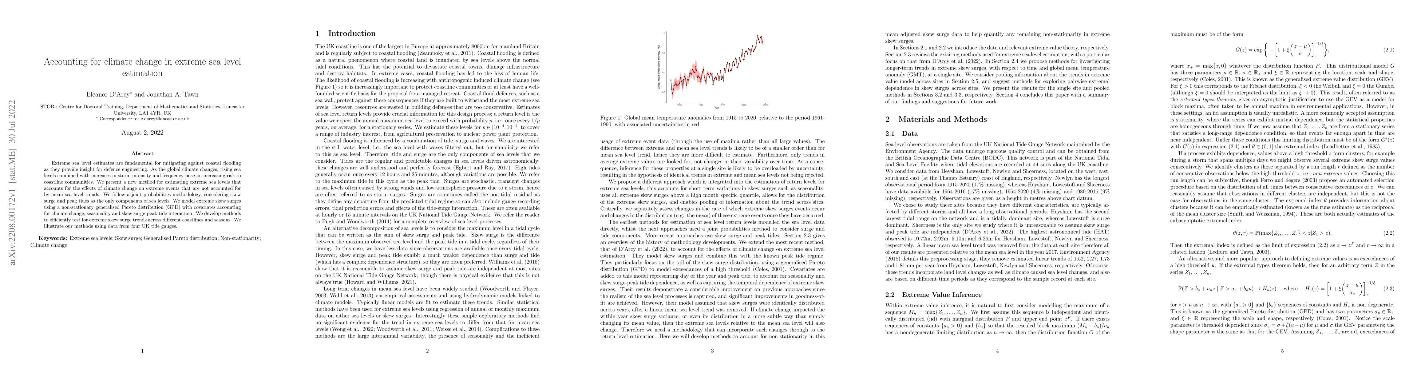 Thumbnail for Accounting for Climate Change in Extreme Sea Level Estimation
