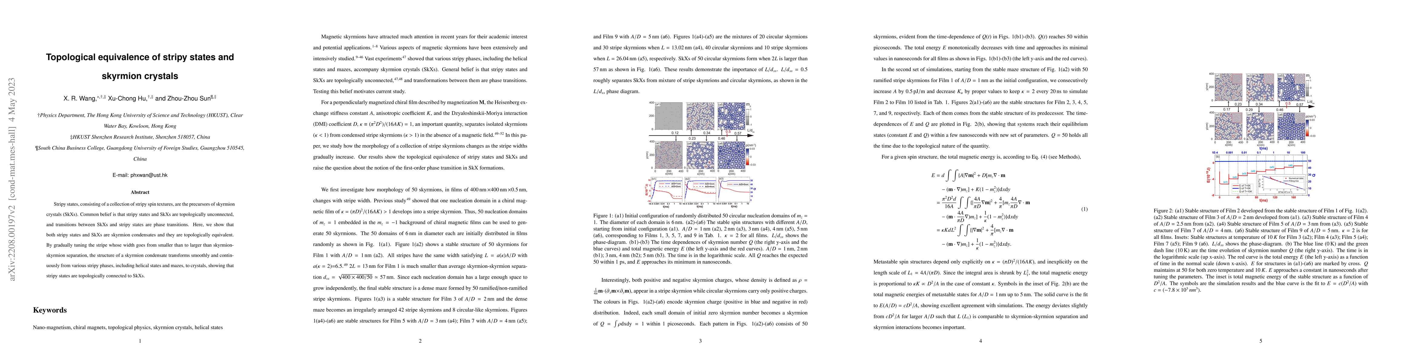 Thumbnail for Transformations from stripy states to skyrmion crystals