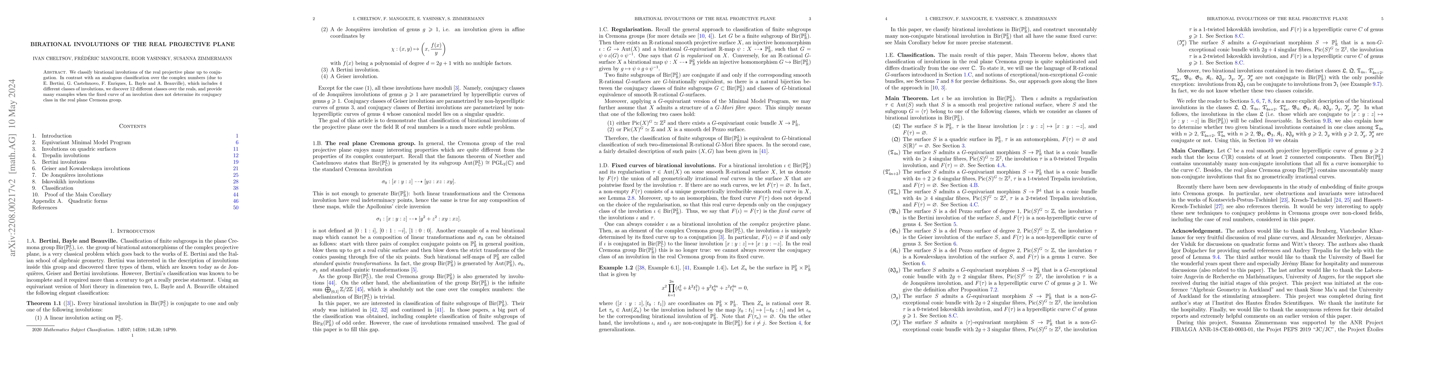 Thumbnail for Birational involutions of the real projective plane