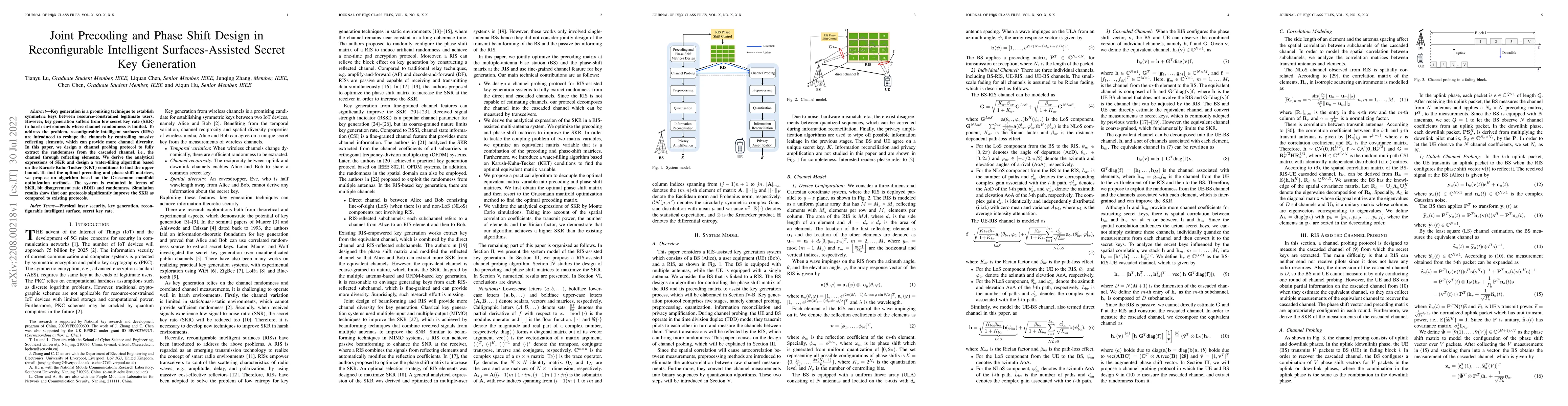 Thumbnail for Joint Precoding and Phase Shift Design in Reconfigurable Intelligent
  Surfaces-Assisted Secret Key Generation