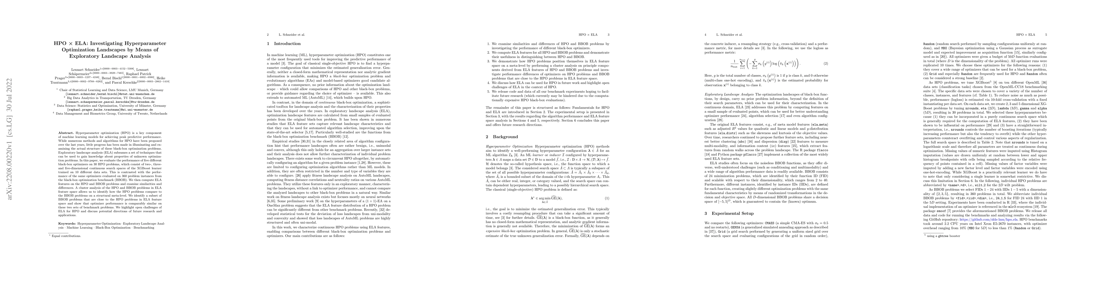 Thumbnail for HPO X ELA: Investigating Hyperparameter Optimization Landscapes by Means
  of Exploratory Landscape Analysis