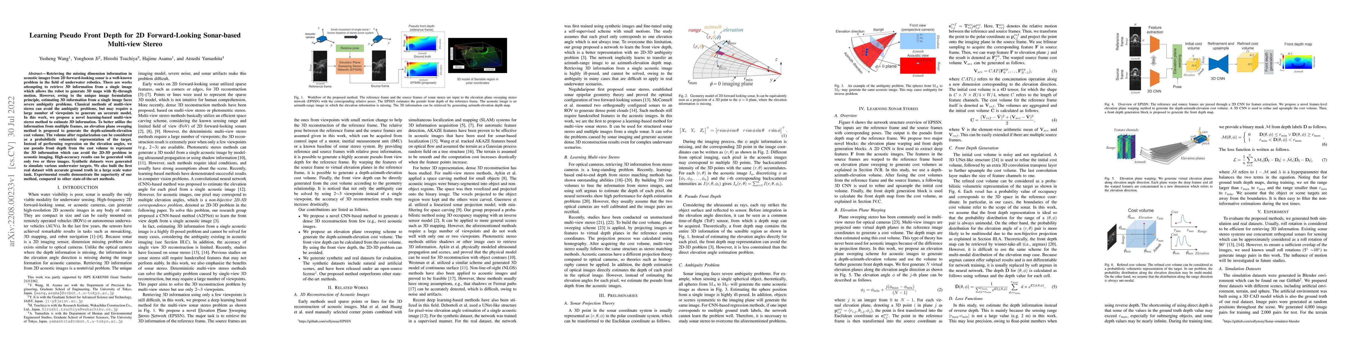 Thumbnail for Learning Pseudo Front Depth for 2D Forward-Looking Sonar-based
  Multi-view Stereo