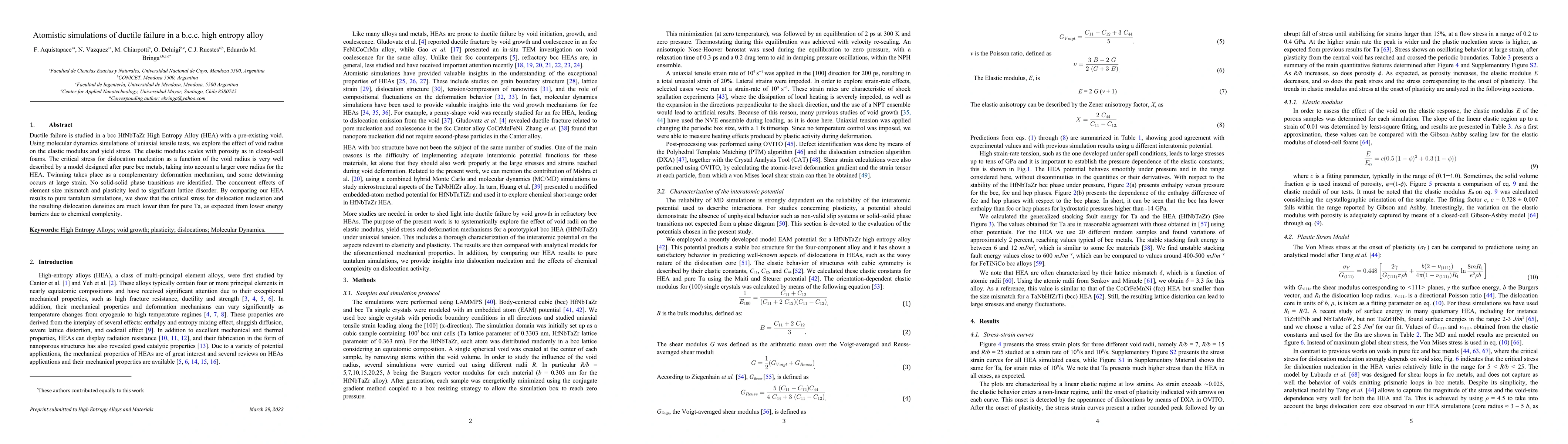Thumbnail for Atomistic simulations of ductile failure in a b.c.c. high entropy alloy