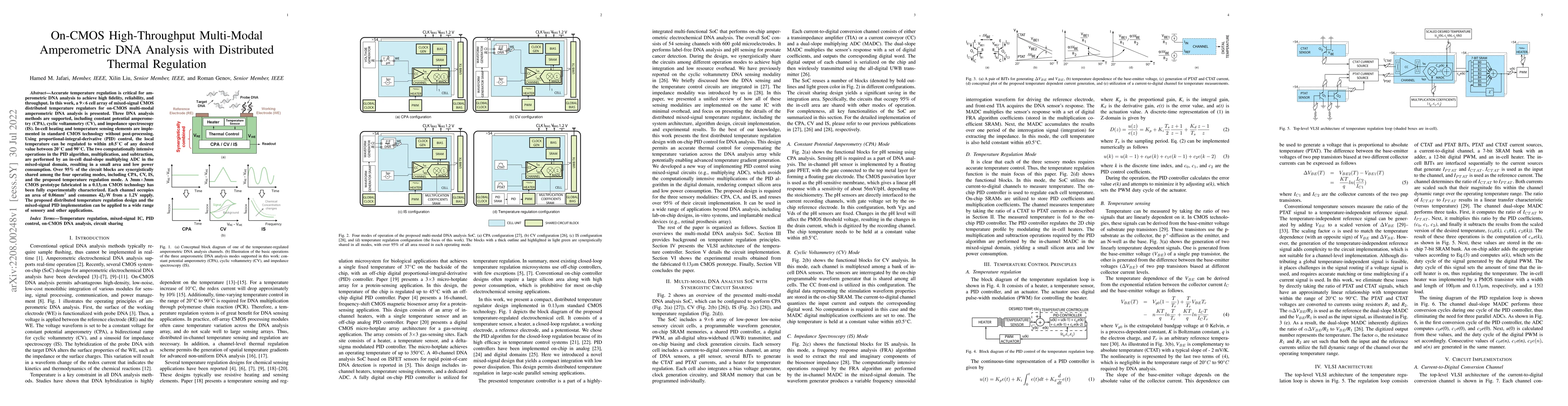 Thumbnail for On-CMOS High-Throughput Multi-Modal Amperometric DNA Analysis with
  Distributed Thermal Regulation