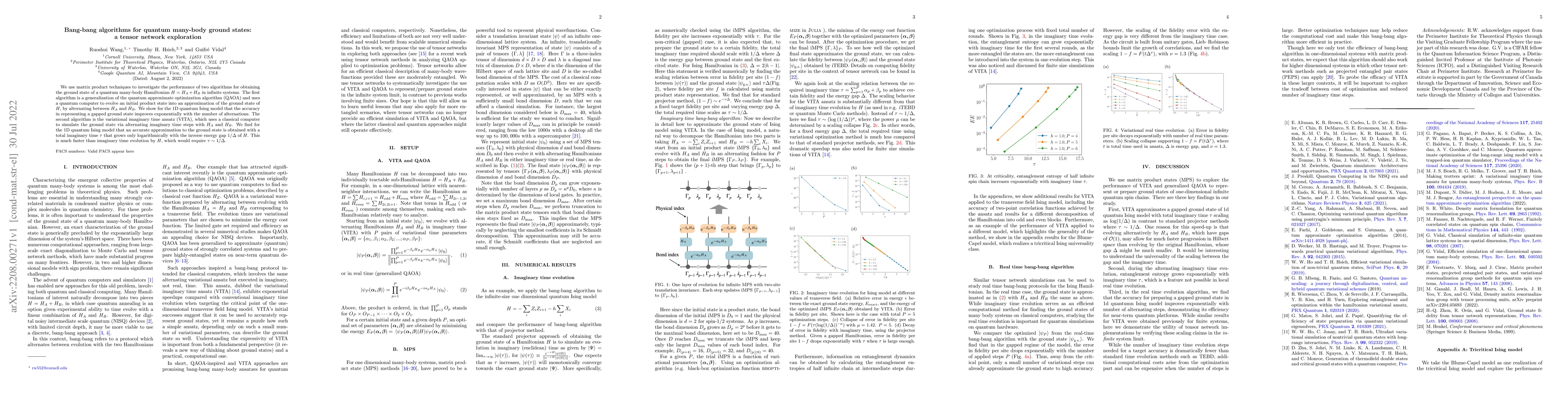 Thumbnail for Bang-bang algorithms for quantum many-body ground states: a tensor
  network exploration