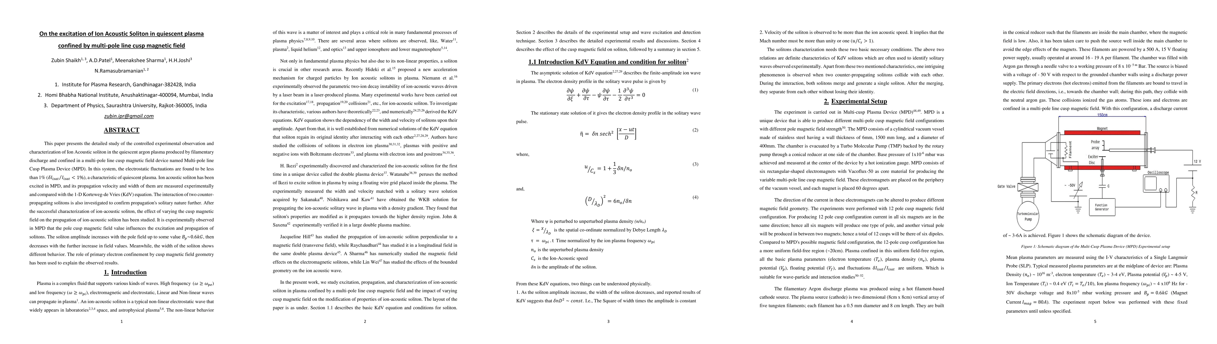 Thumbnail for On the excitation of Ion Acoustic Soliton in quiescent plasma confined
  by multi-pole line cusp magnetic field